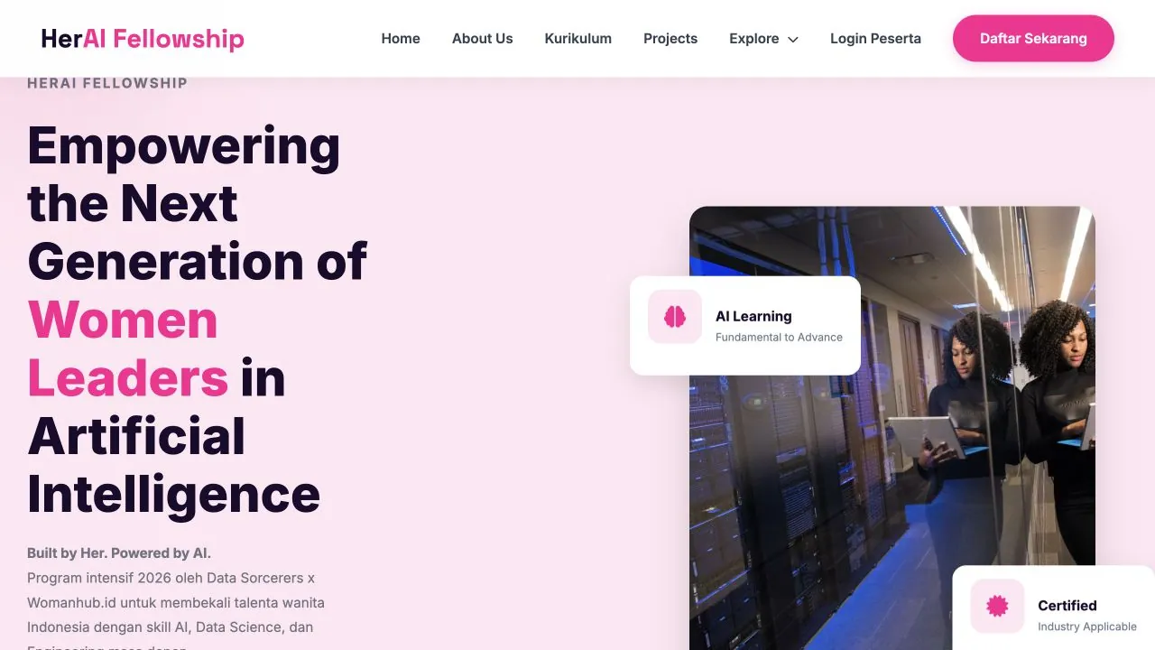 HerAI Fellowship website preview