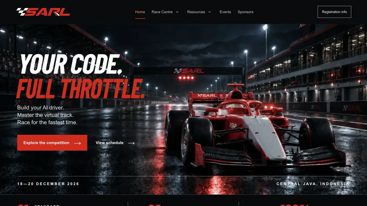 Sorcery AI Racing League website preview